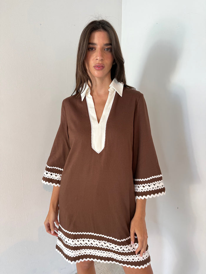 Trim Shirt Mini Dress