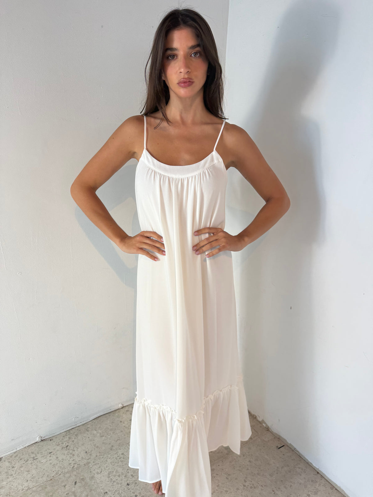White textured Maxi Dress