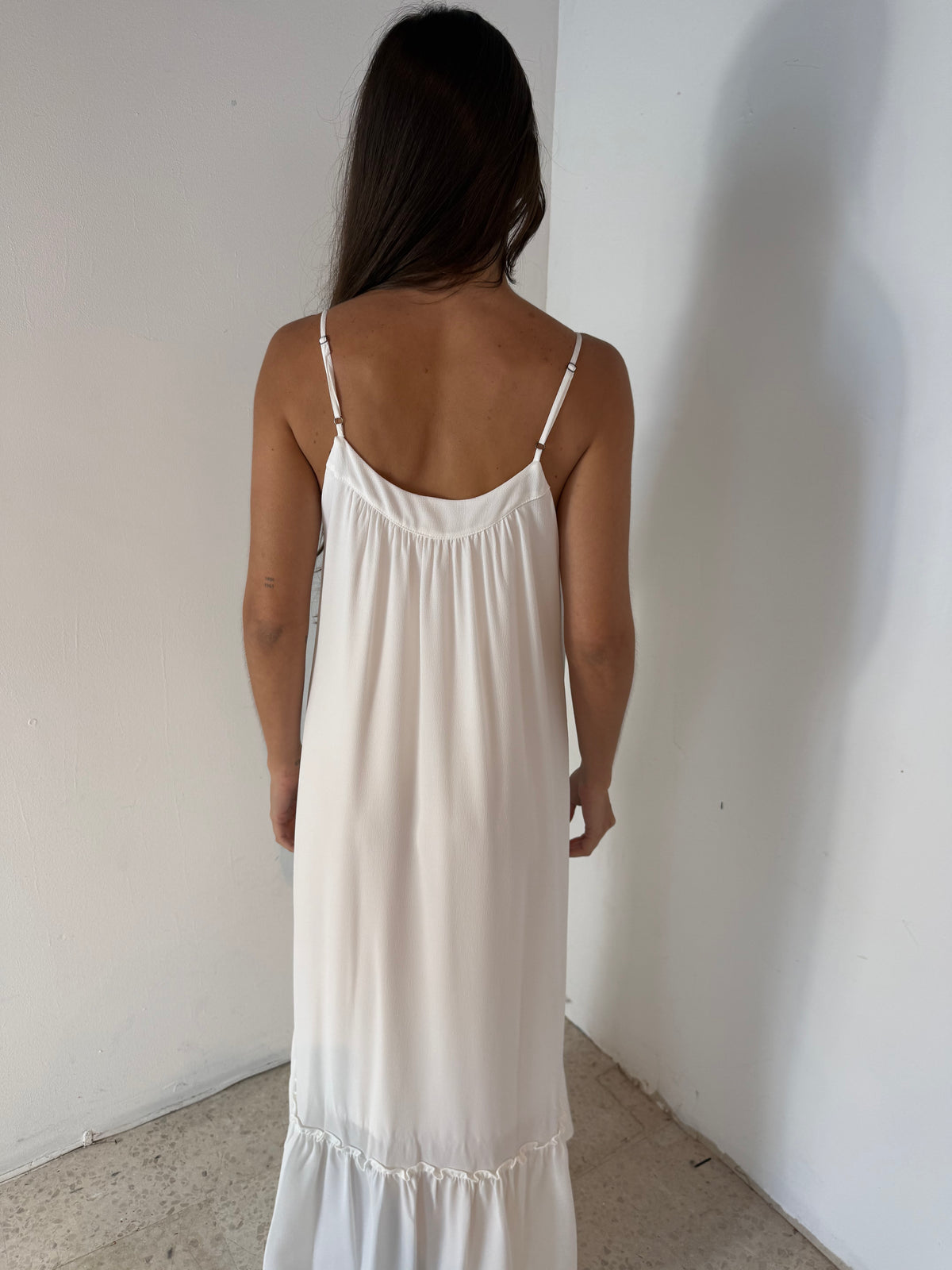 White textured Maxi Dress