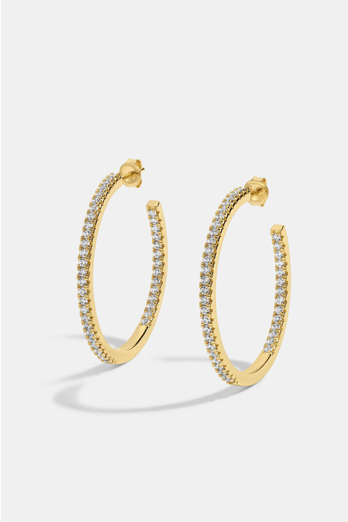 PAVE HOOP EARRINGS - SMALL