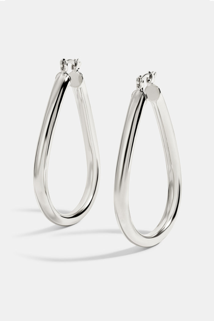 REBECCA HOOP EARRINGS - SILVER