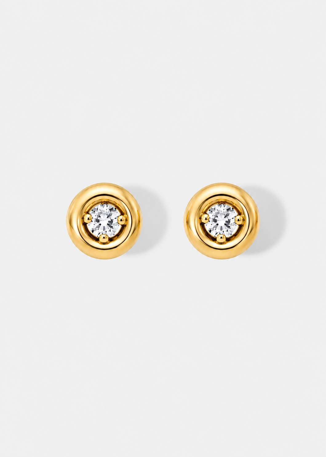 BUBBLE BEZEL STUD EARRINGS - GOLD