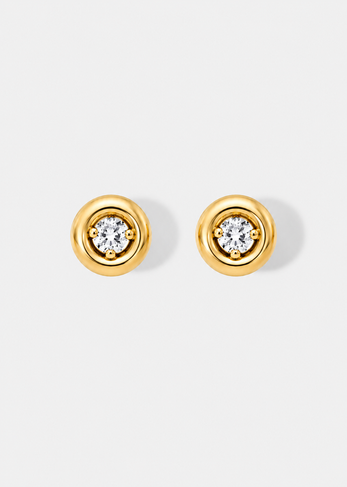 BUBBLE BEZEL STUD EARRINGS - GOLD
