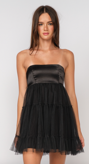 Tulle Black Mini Dress