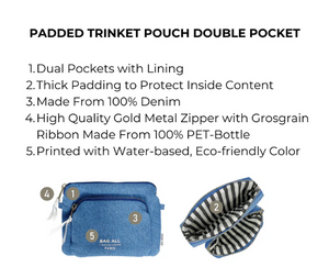 Padded Trinket Pouch Double Pocket