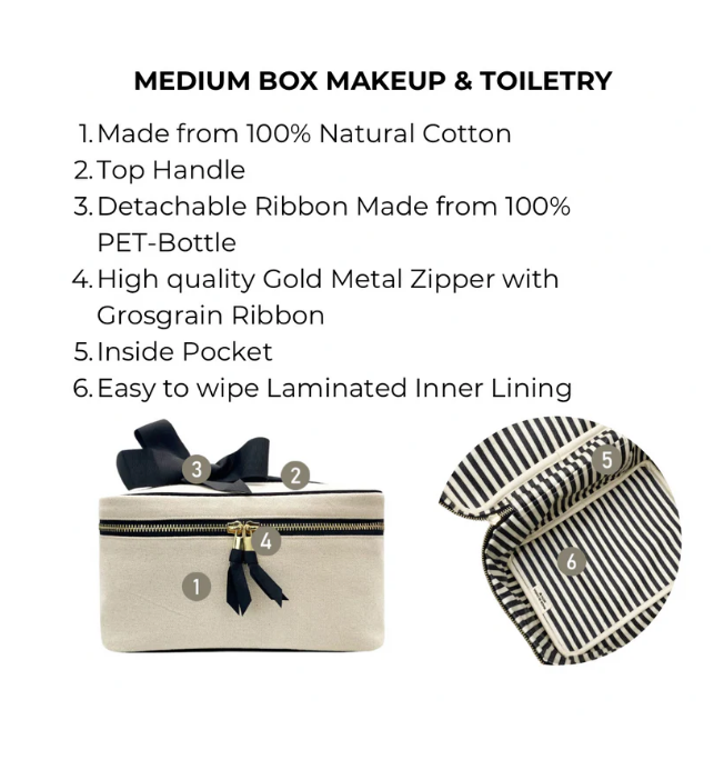 Cream Medium Box Makeup & Toiletry