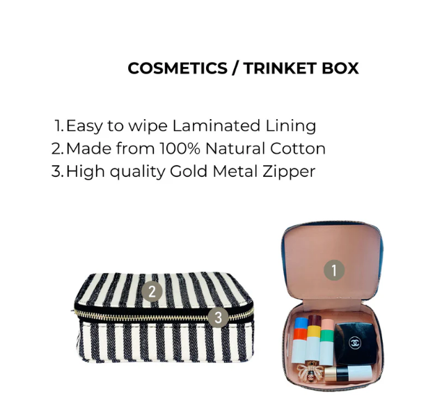 Striped Cosmetic Trinket Box