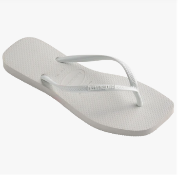Sandal White Square Slim Flip Flops