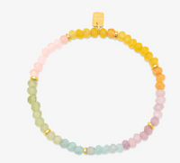 Ombre Rainbow Bead Stretch Bracelet
