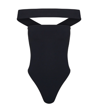 olivia one piece in black eco-compression