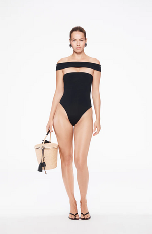 olivia one piece in black eco-compression