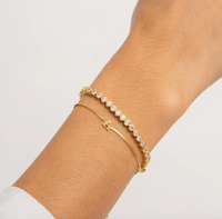 Waterproof Dainty Gold Initial Bracelet