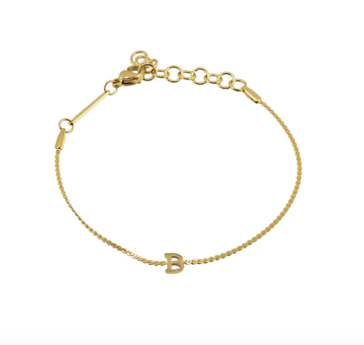 Waterproof Dainty Gold Initial Bracelet
