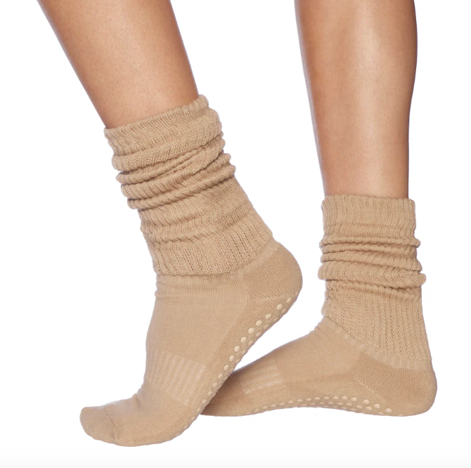 Cream Cloud Grip Socks
