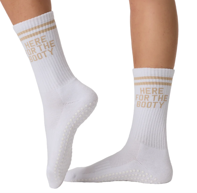 Here For The Booty Grip Socks