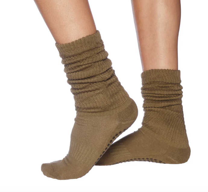 Olive Cloud Grip Socks