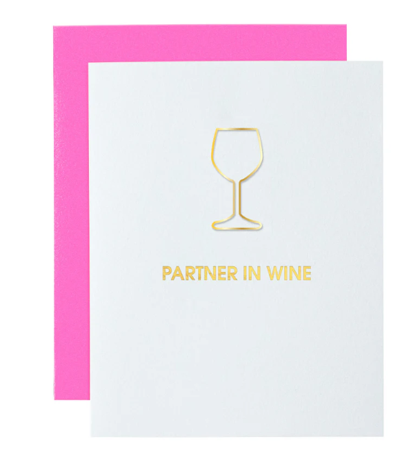 Partner in Wine - Paper Clip Letterpress Card