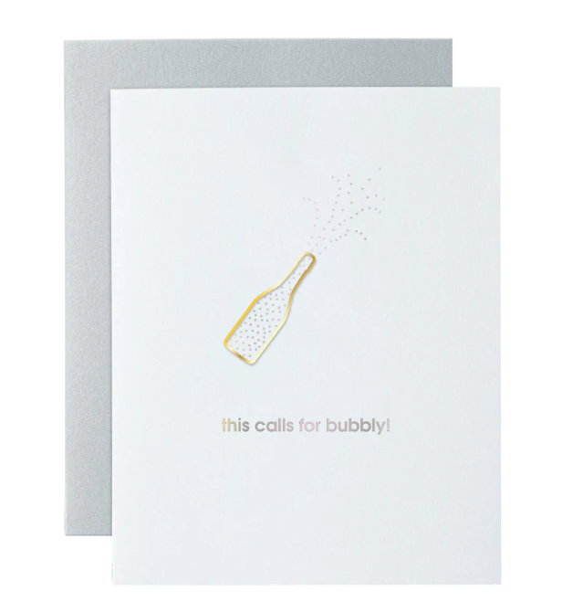 This Calls for Bubbly - Paper Clip Letterpress Card