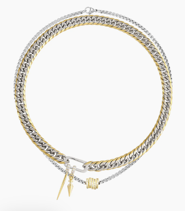 JUST CLICK NUT LAYERED NECKLACE SET 18" by ARTIZAN