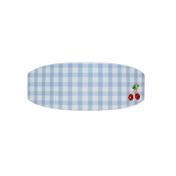 Ponytail Barrette in Blue Cherry Picnic