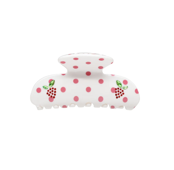 Sweetheart Clip in Coconut Berry Dot