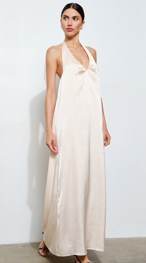 Satin Backless Maxi Dress
