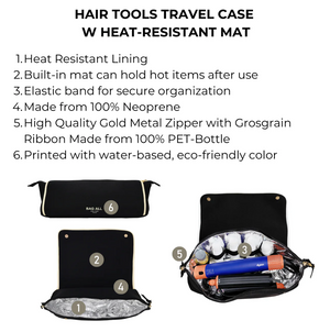 Hair Tools Travel Case w Heat-Resistant Mat
