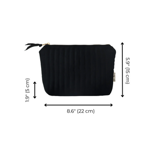 My Makeup Pouch Quilted Black Velvet
