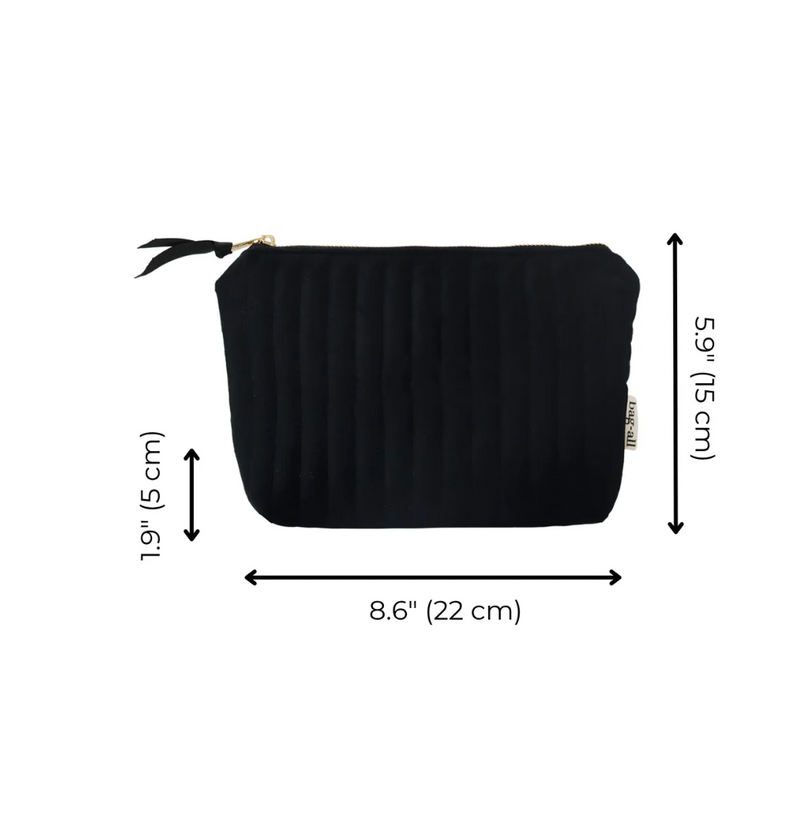 My Makeup Pouch Quilted Black Velvet