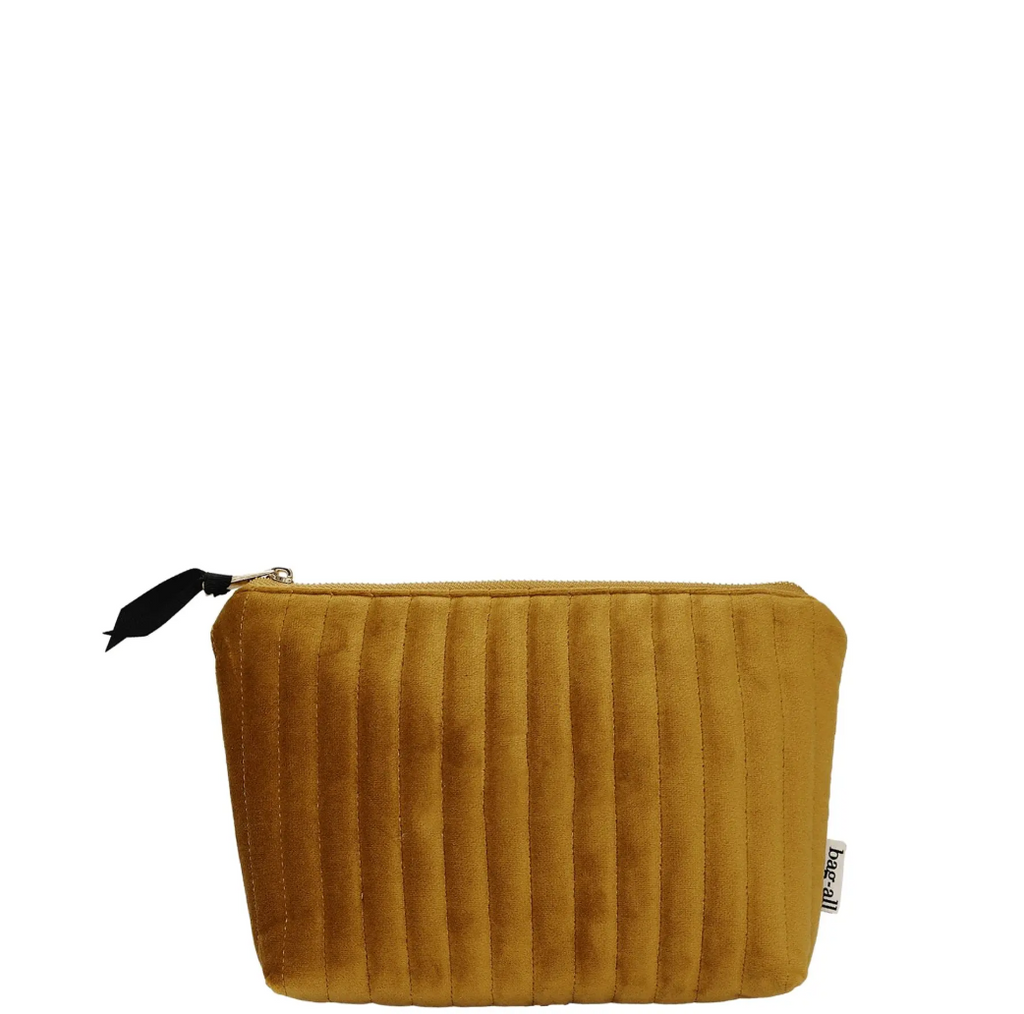 My Makeup Pouch Quilted Yellow Velvet