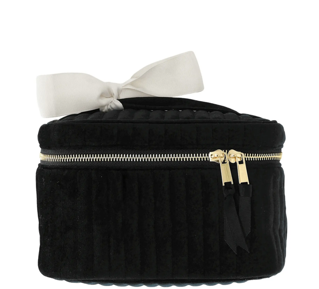 My Makeup Cosmetic Box, Quilted Black Velvet