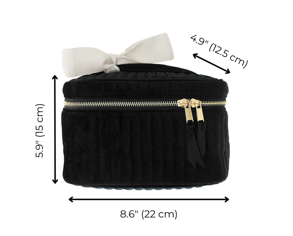 My Makeup Cosmetic Box, Quilted Black Velvet