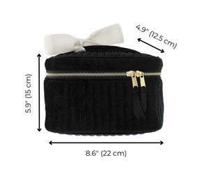 My Makeup Cosmetic Box, Quilted Black Velvet