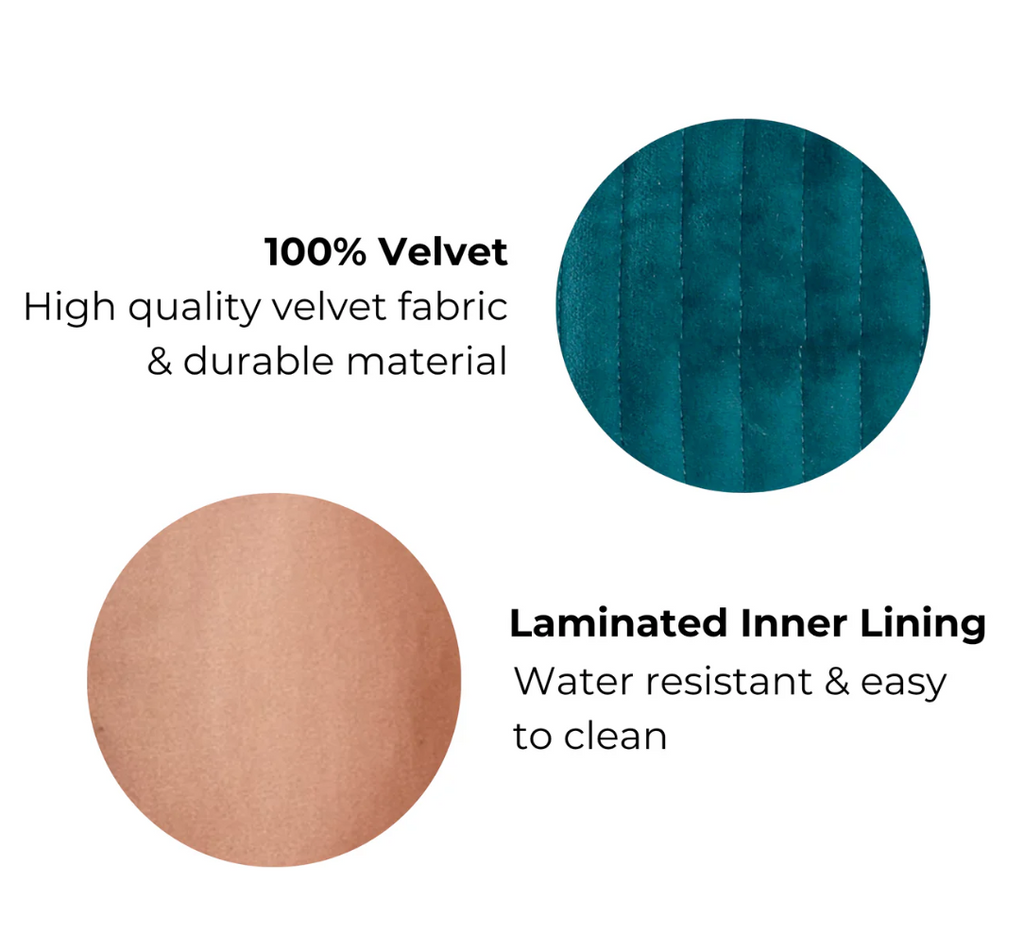 My Makeup Cosmetic Box Quilted Teal Velvet