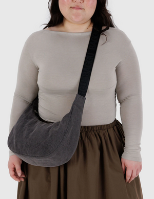 Medium Denim Crescent Bag