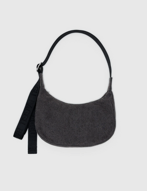 Small Denim Crescent Bag