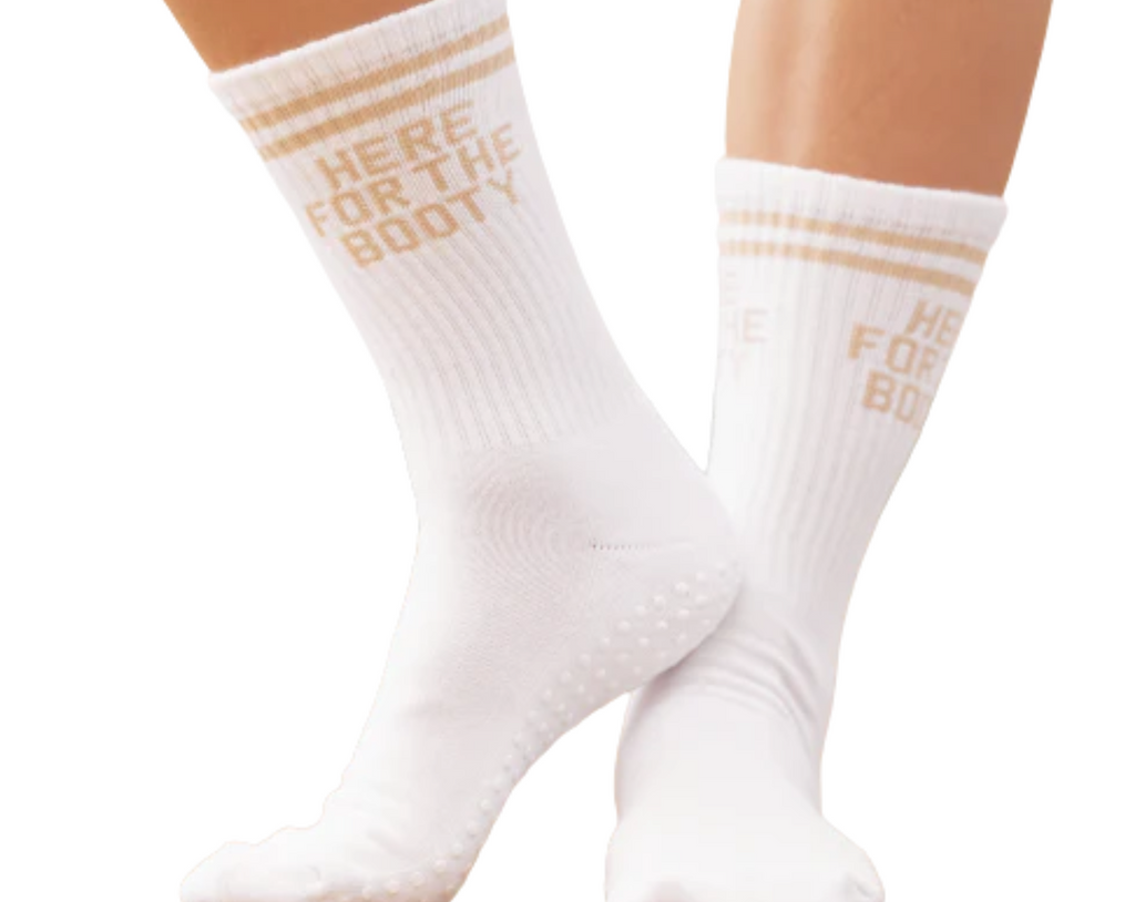 Here For The Booty Grip Socks