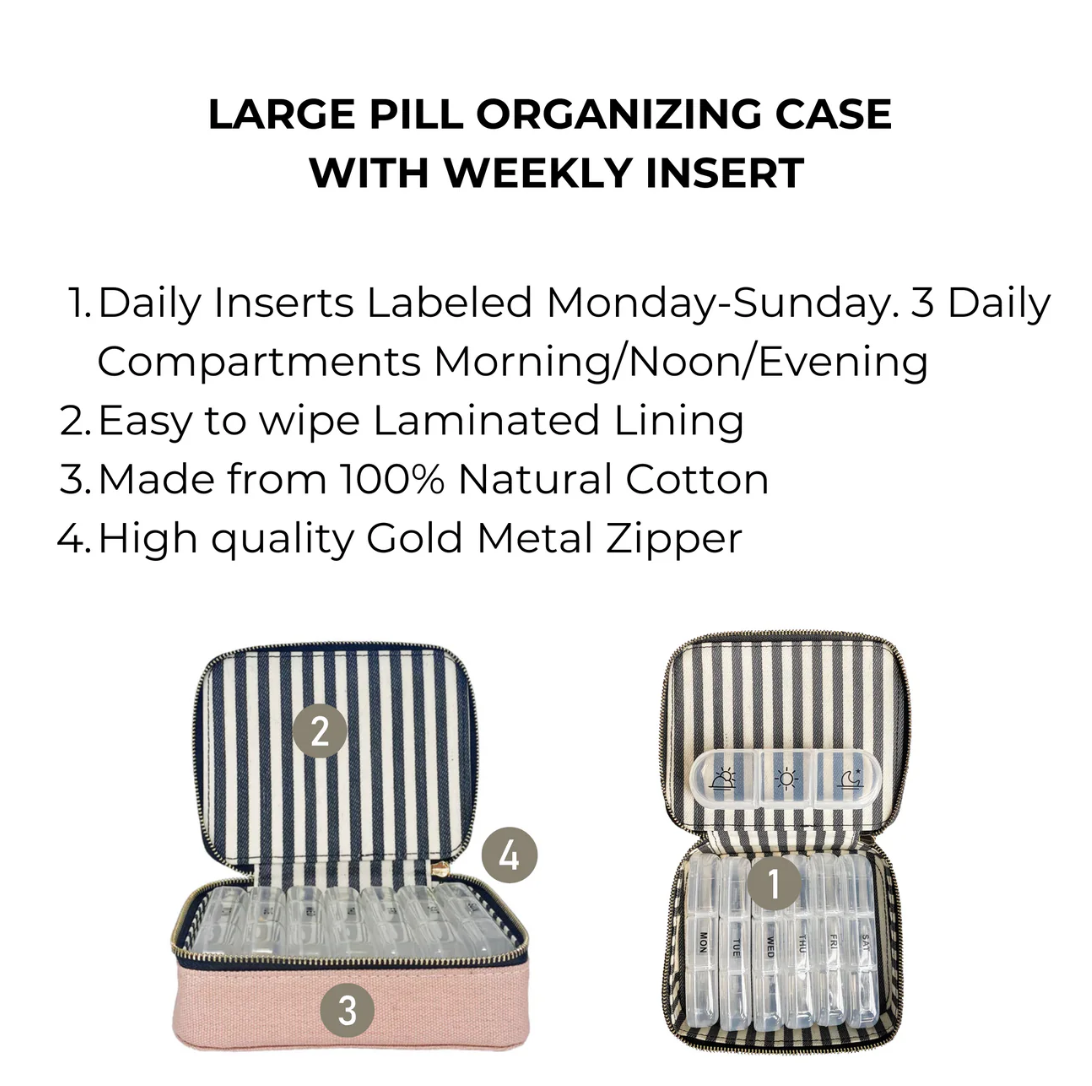 Large Pill Travel Case with Individual Daily Pill