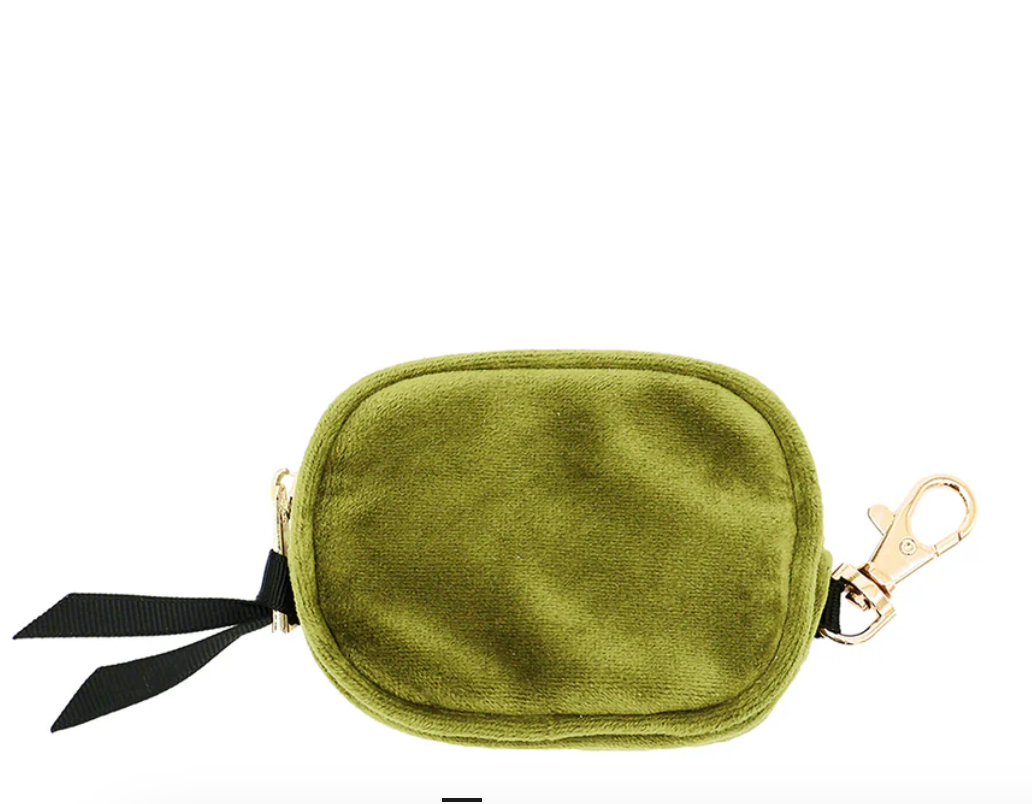 EARBUDS/AIRPODS CASE WITH CLASP, GREEN VELVET