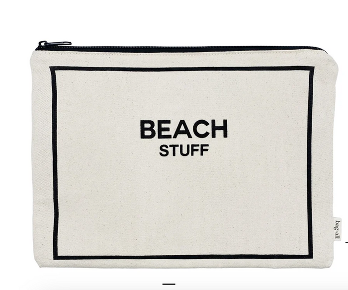 BEACH POUCH FOR BATHING SUITS AND SUNSCREEN, CREAM