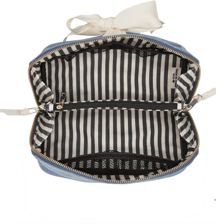 ACCORDION BOX MAKEUP & TOILETRY, DENIM