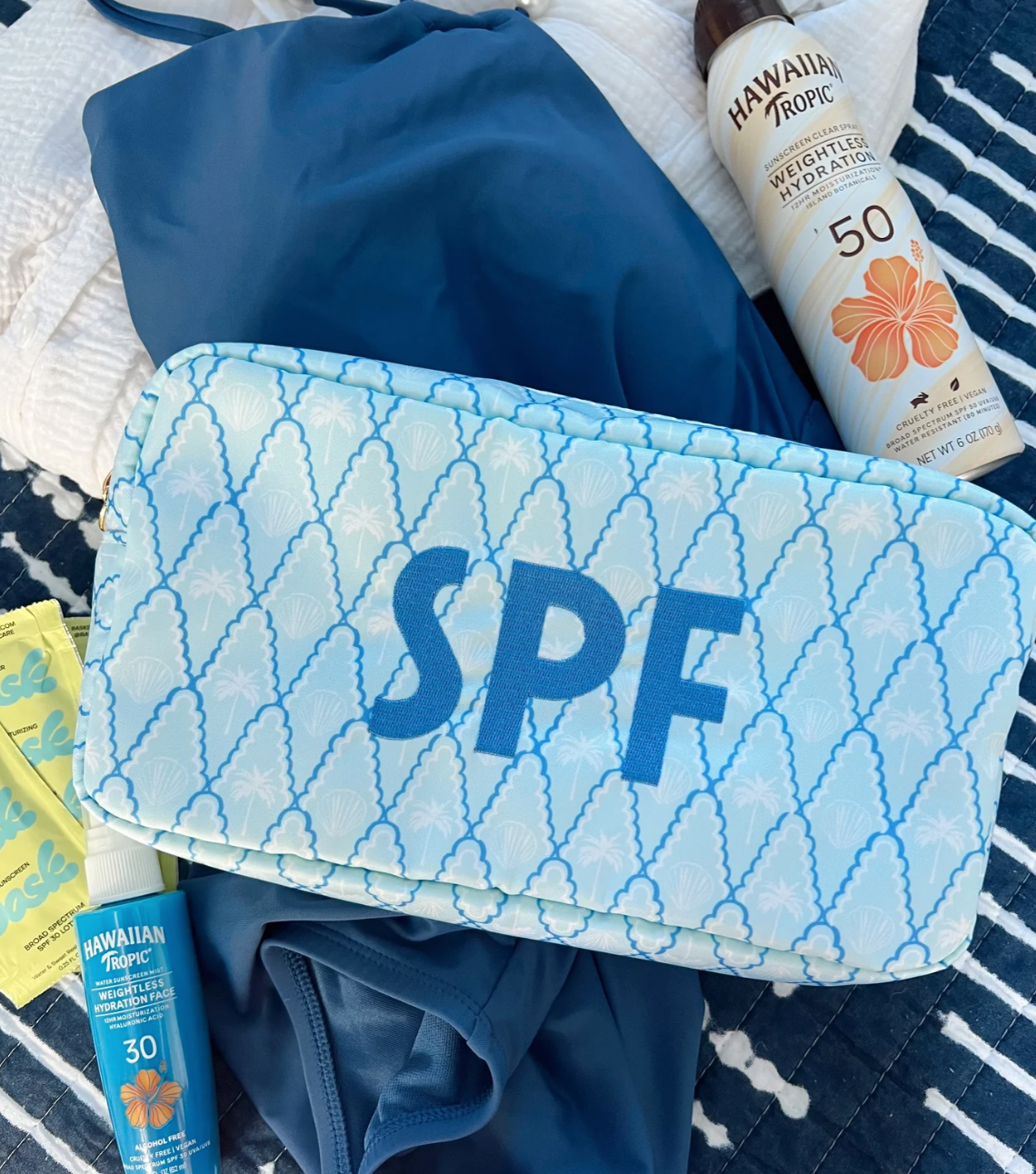 SPF - Blue Palms Large Bag