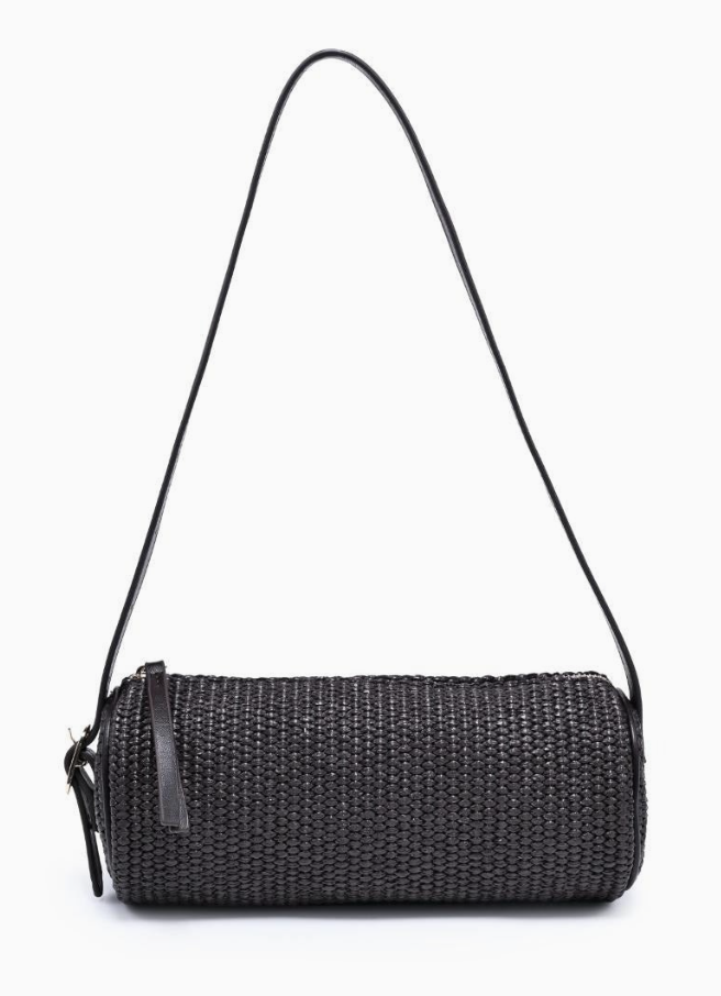 Mila Straw Cylinder Shoulder Bag