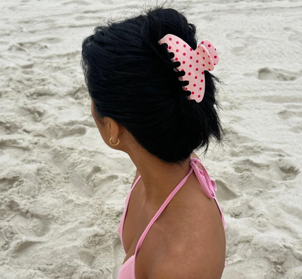 Big Effing Clip in Blush Polka Dot
