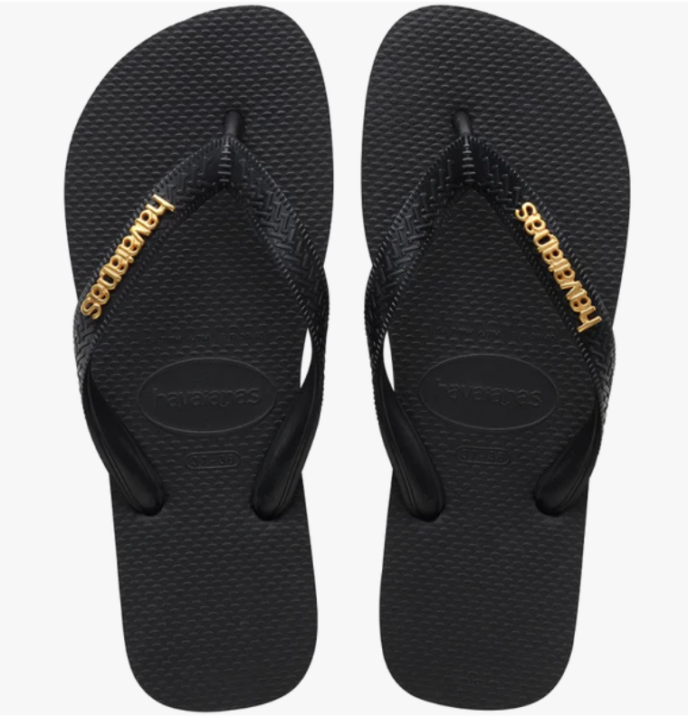 Black Wide Gold HAVAIANAS