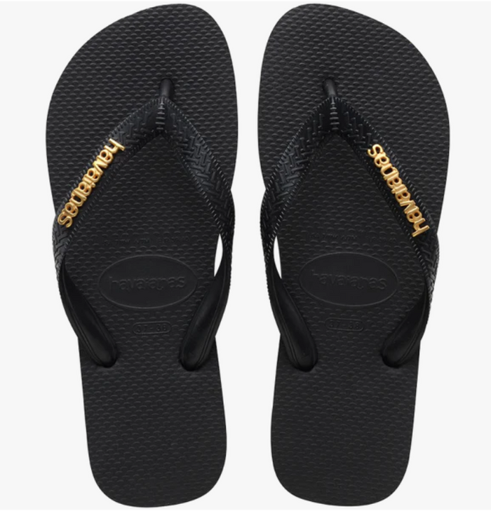 Black Wide Gold HAVAIANAS