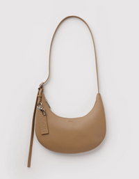 Small Recycled Leather Flat Crescent Baggu
