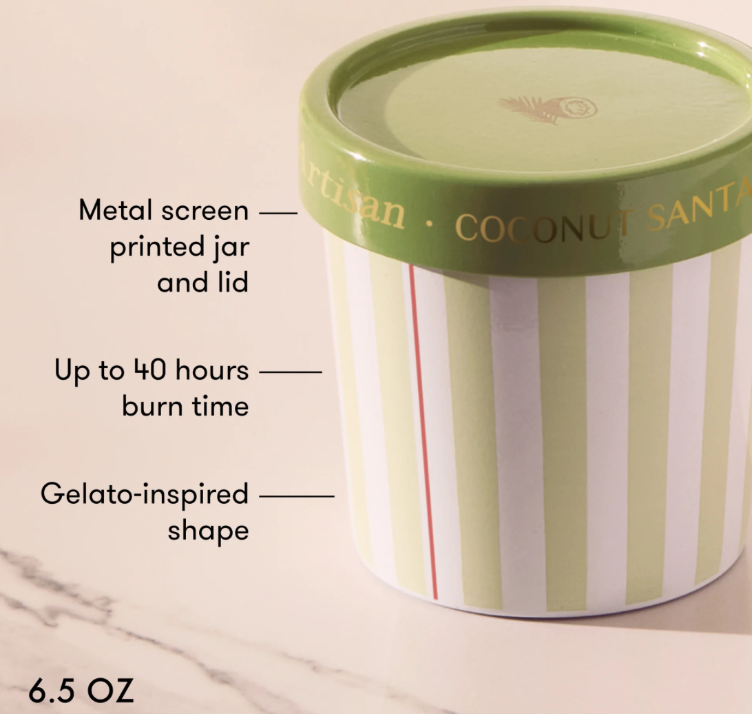 Coconut Santal Caffè Capri Gelato Cup Candle 6.5oz