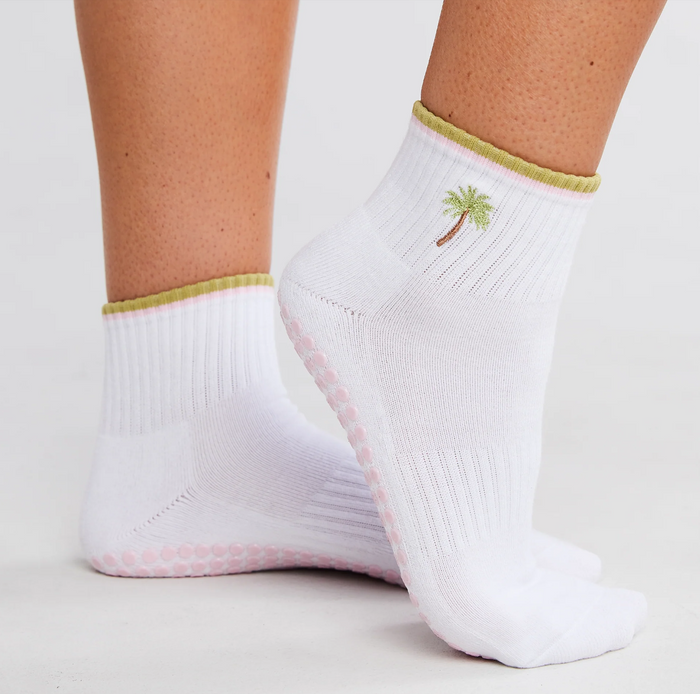 Palm Tree Grip Socks