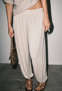 Draped Soft Top & Parachute Pants Set